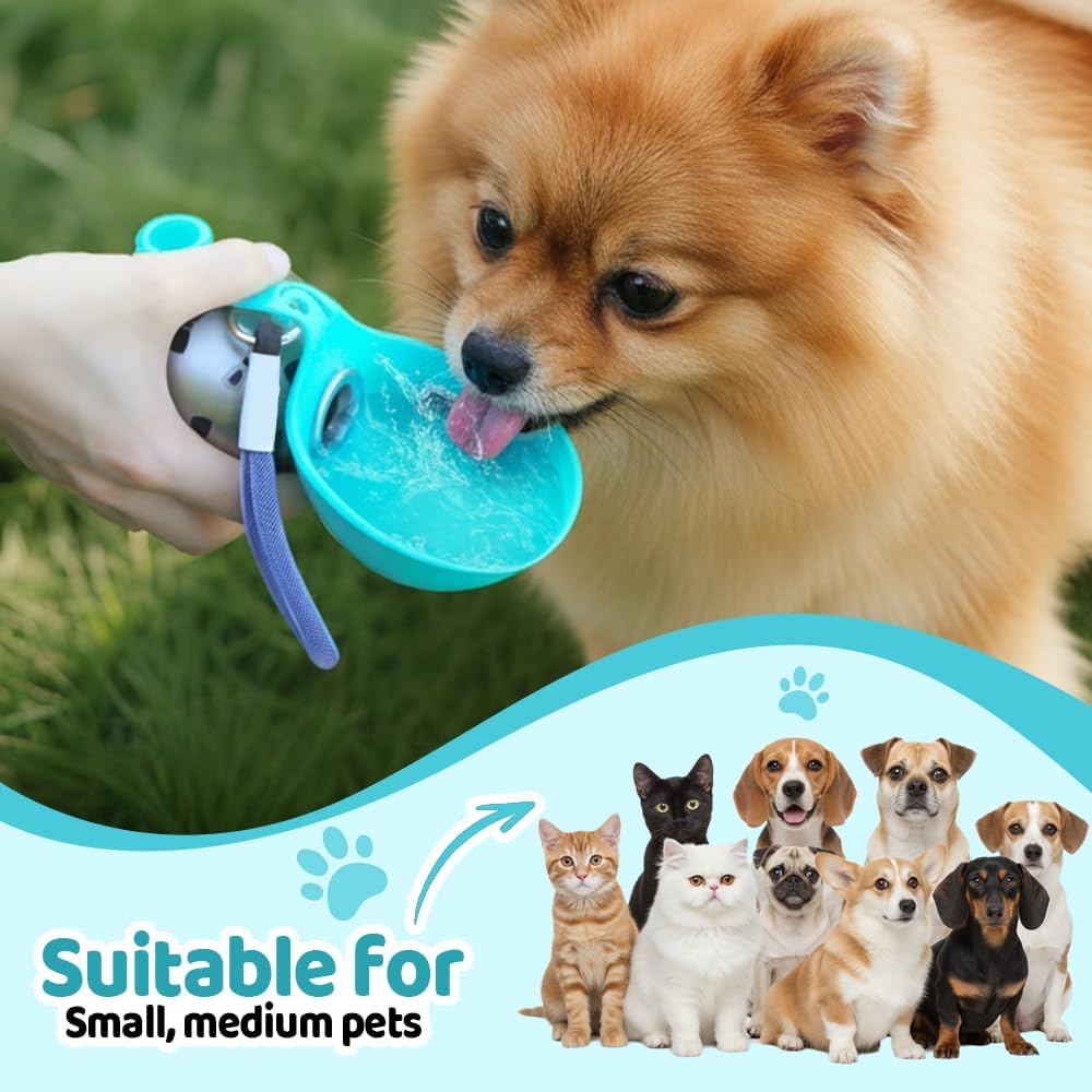 Pink portable dog water bottle with stainless steel interior and silicone cover