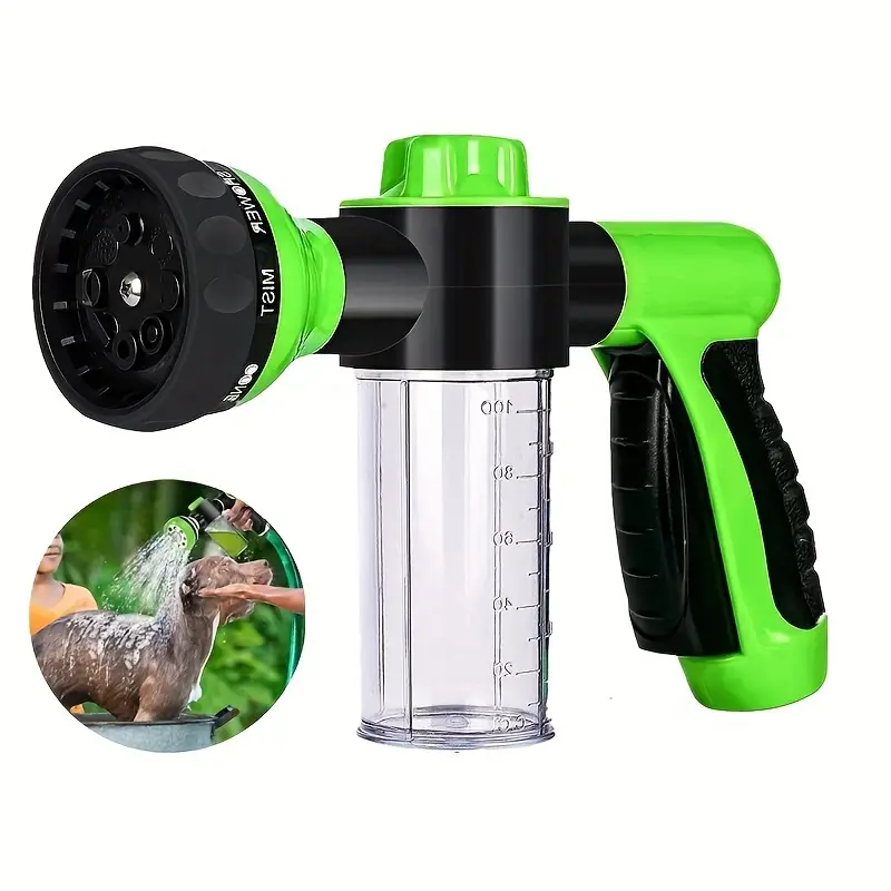Dog Shower Sprayer with Soap Dispenser – 8 Spray Modes