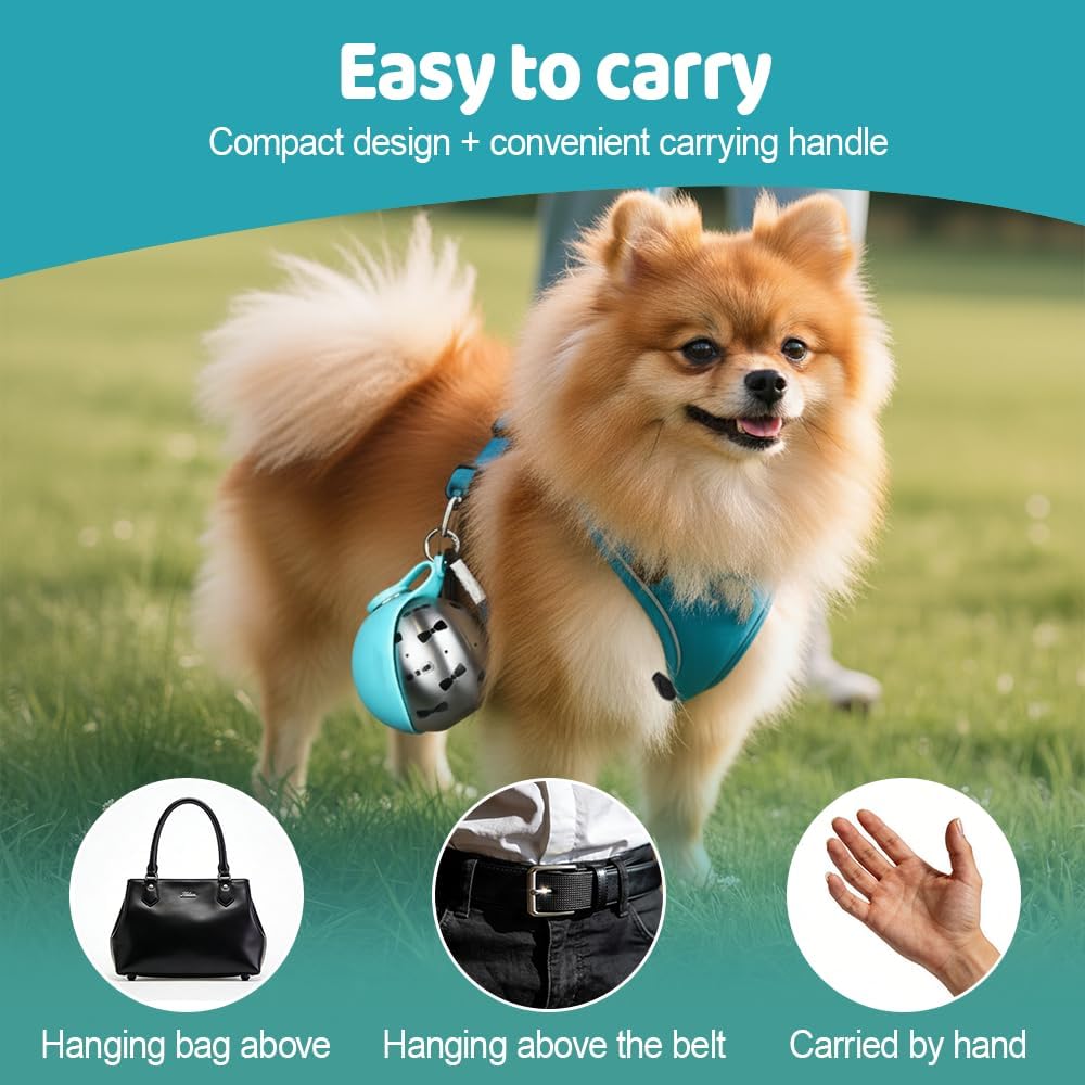 Pink portable dog water bottle with stainless steel interior and silicone cover